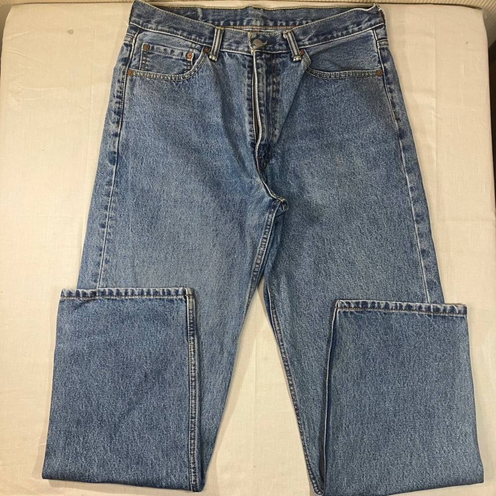Levis 550 Relaxed Fit Tapered Leg Jeans Mens 34x32 Blue Medium Wash 00550-4891